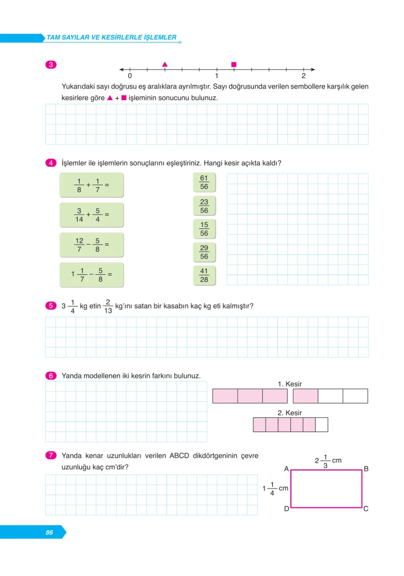 6. Sınıf Matematik Ders Kitabı Cevapları Ata Yayınları Sayfa 86