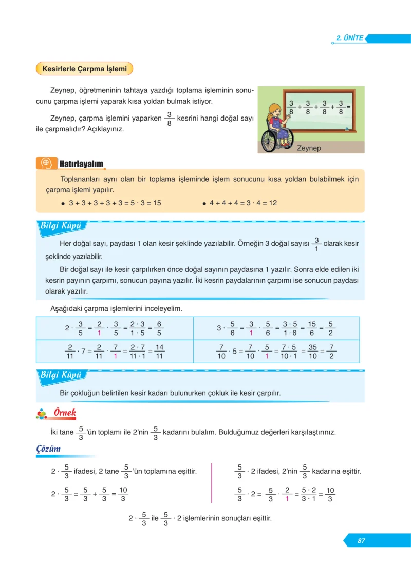 6. Sınıf Matematik Ders Kitabı Cevapları Ata Yayınları Sayfa 87
