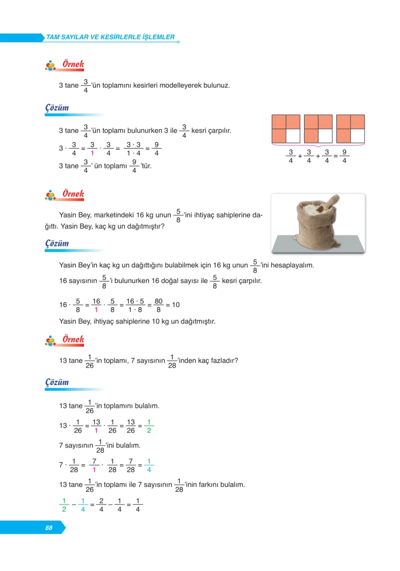6. Sınıf Matematik Ders Kitabı Cevapları Ata Yayınları Sayfa 88