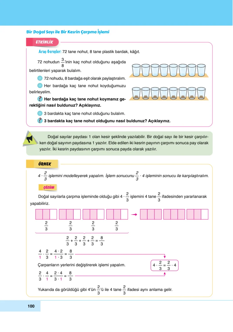 6. Sınıf Matematik Ders Kitabı Cevapları Doğa Yayınları Sayfa 100