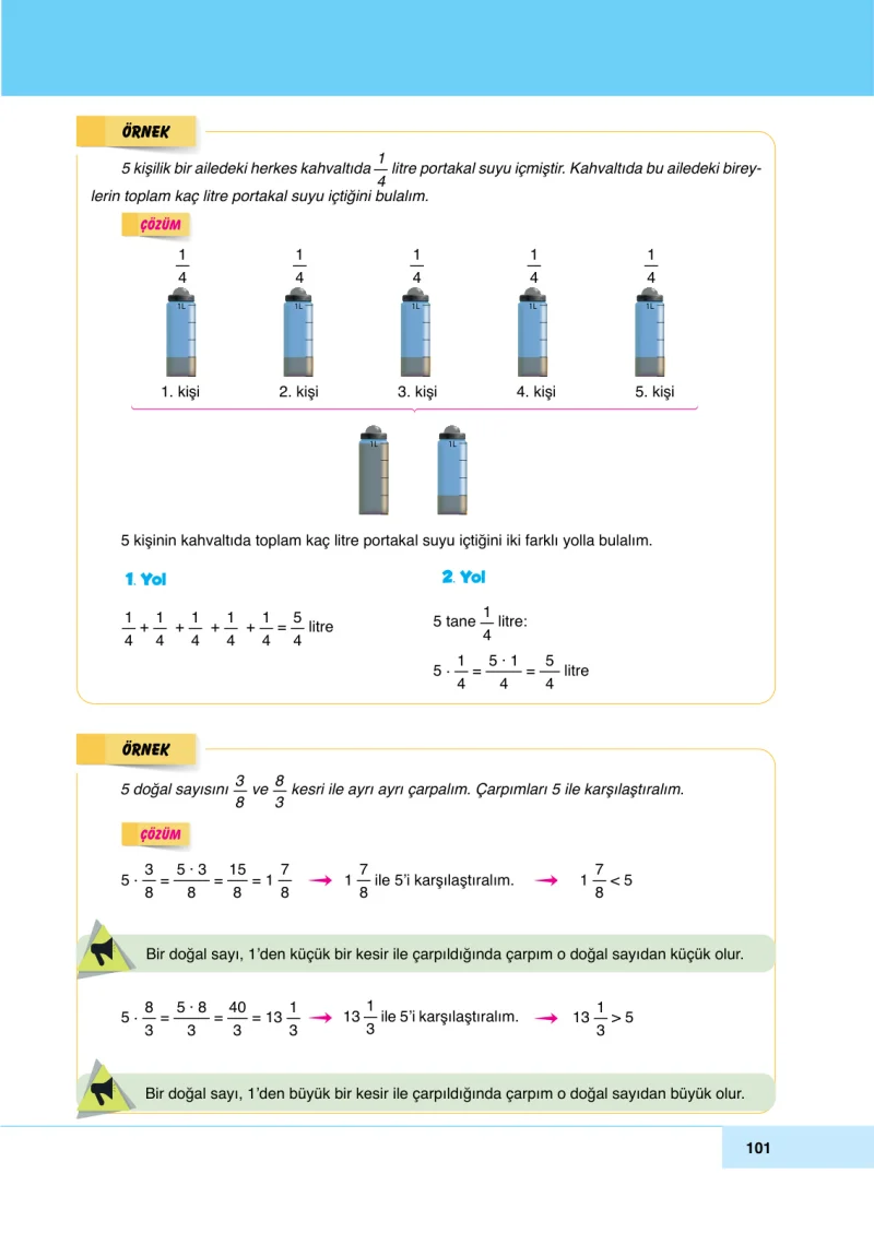6. Sınıf Matematik Ders Kitabı Cevapları Doğa Yayınları Sayfa 101