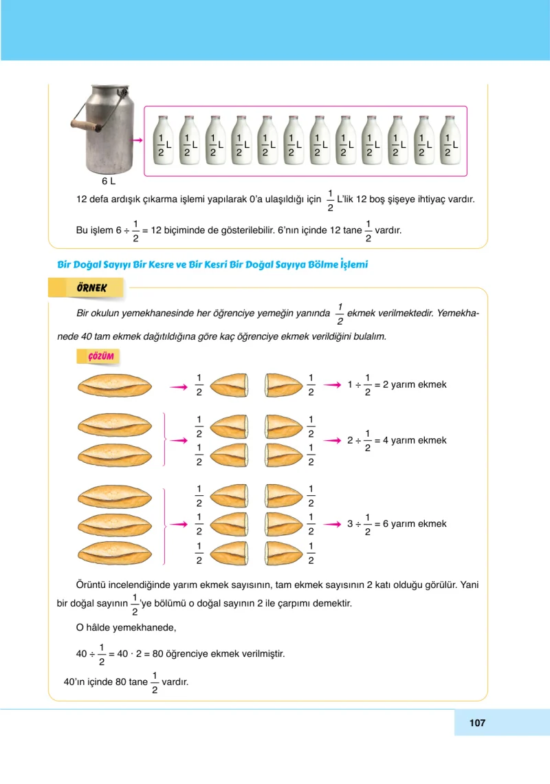6. Sınıf Matematik Ders Kitabı Cevapları Doğa Yayınları Sayfa 107