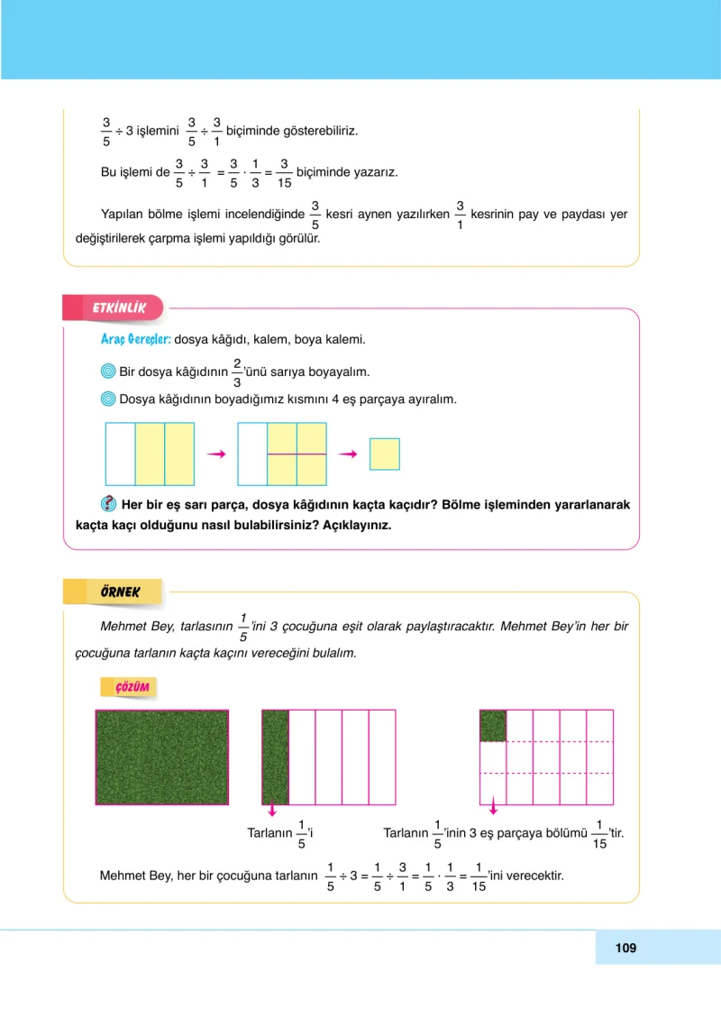 6. Sınıf Matematik Ders Kitabı Cevapları Doğa Yayınları Sayfa 109