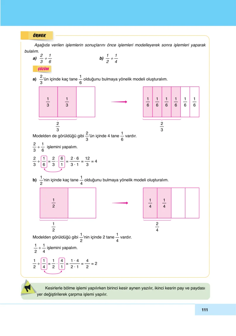 6. Sınıf Matematik Ders Kitabı Cevapları Doğa Yayınları Sayfa 111
