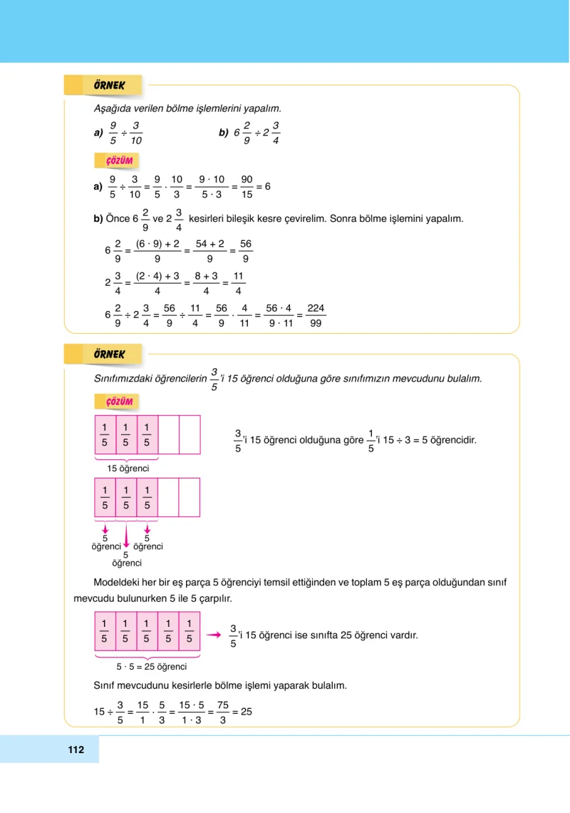 6. Sınıf Matematik Ders Kitabı Cevapları Doğa Yayınları Sayfa 112