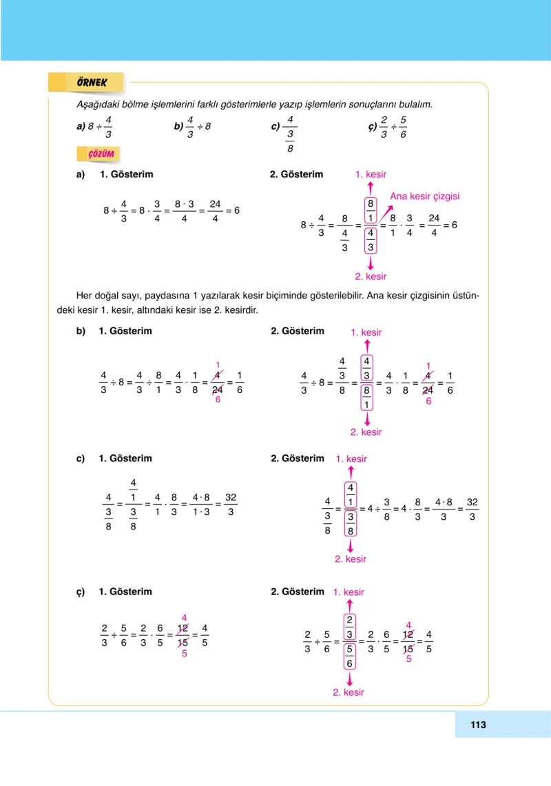 6. Sınıf Matematik Ders Kitabı Cevapları Doğa Yayınları Sayfa 113
