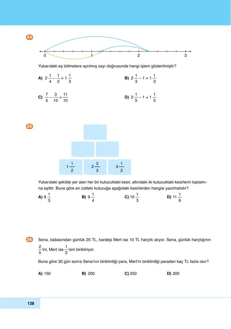 6. Sınıf Matematik Ders Kitabı Cevapları Doğa Yayınları Sayfa 128