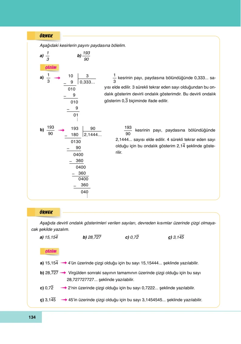 6. Sınıf Matematik Ders Kitabı Cevapları Doğa Yayınları Sayfa 134