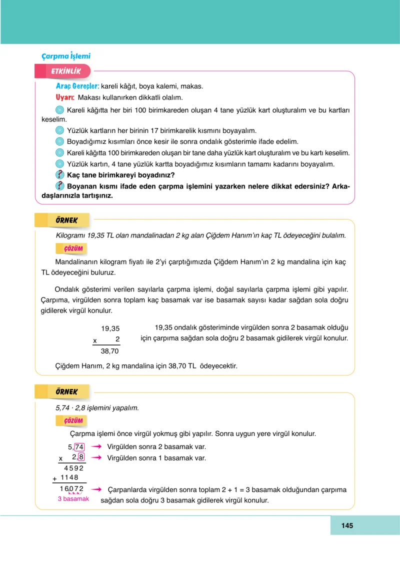 6. Sınıf Matematik Ders Kitabı Cevapları Doğa Yayınları Sayfa 145