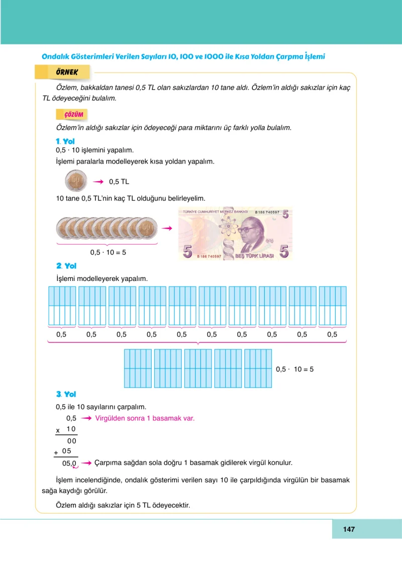 6. Sınıf Matematik Ders Kitabı Cevapları Doğa Yayınları Sayfa 147