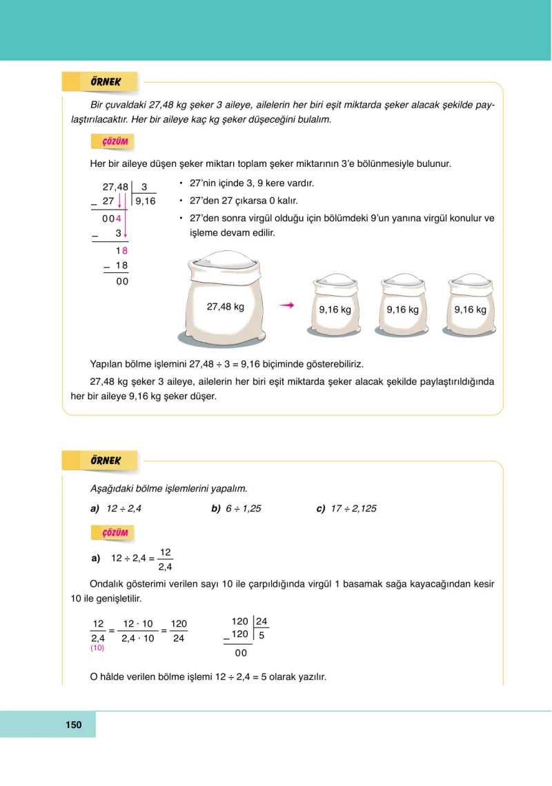 6. Sınıf Matematik Ders Kitabı Cevapları Doğa Yayınları Sayfa 150
