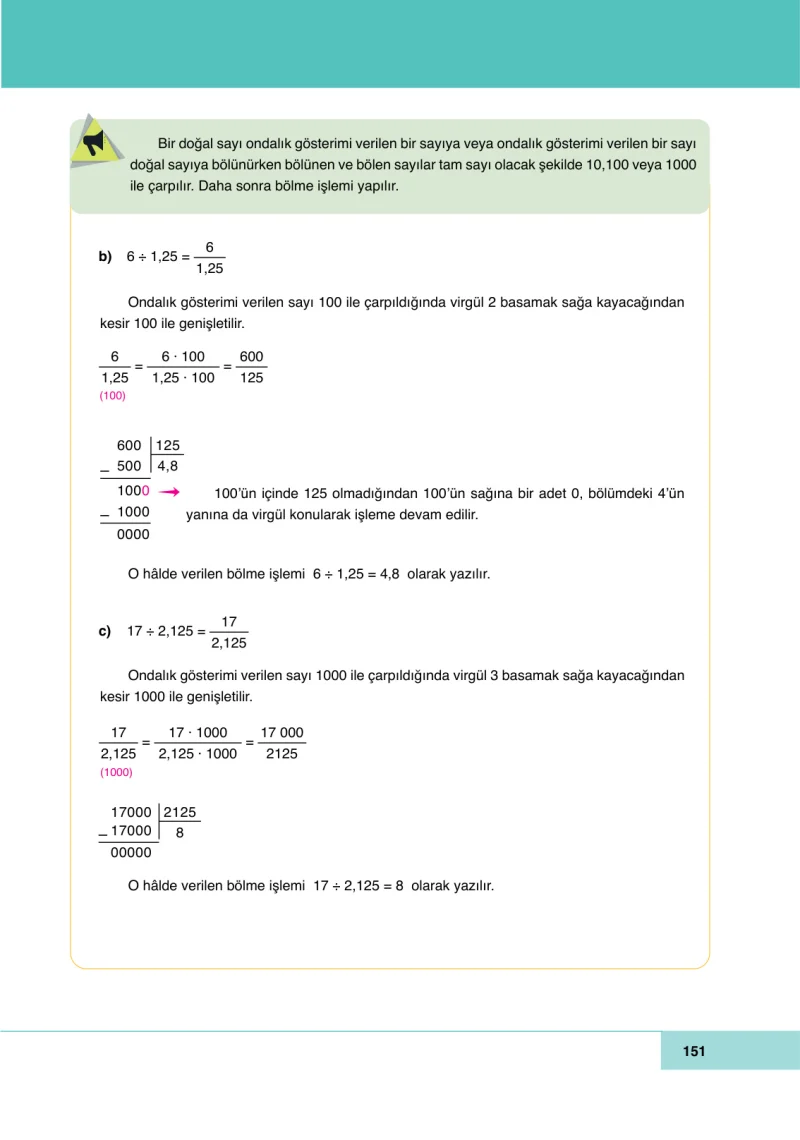 6. Sınıf Matematik Ders Kitabı Cevapları Doğa Yayınları Sayfa 151