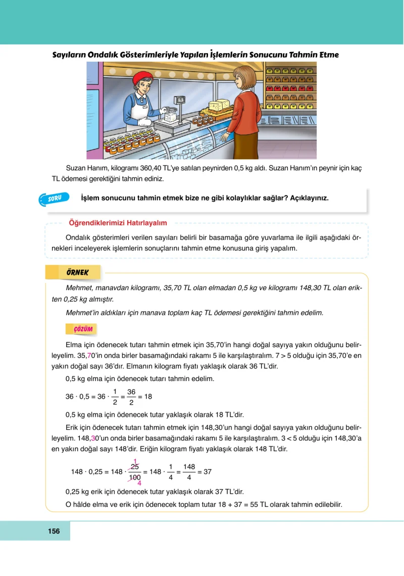6. Sınıf Matematik Ders Kitabı Cevapları Doğa Yayınları Sayfa 156