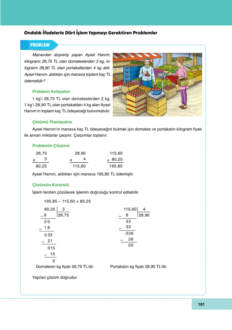 6. Sınıf Matematik Ders Kitabı Cevapları Doğa Yayınları Sayfa 161