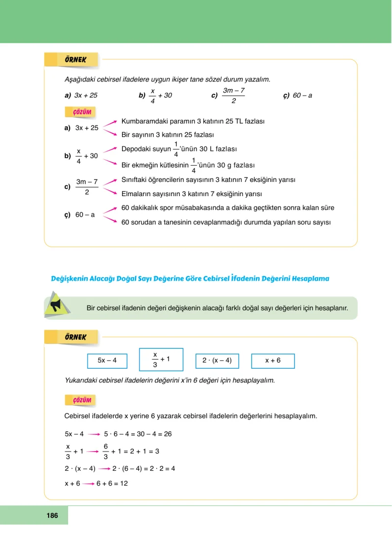 6. Sınıf Matematik Ders Kitabı Cevapları Doğa Yayınları Sayfa 186