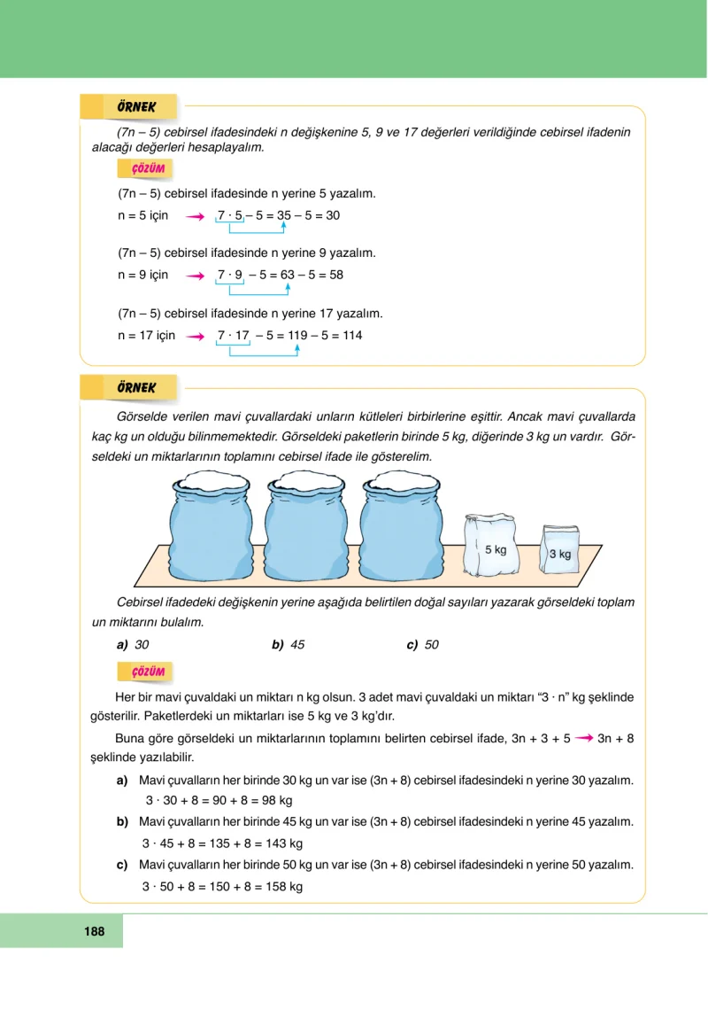 6. Sınıf Matematik Ders Kitabı Cevapları Doğa Yayınları Sayfa 188
