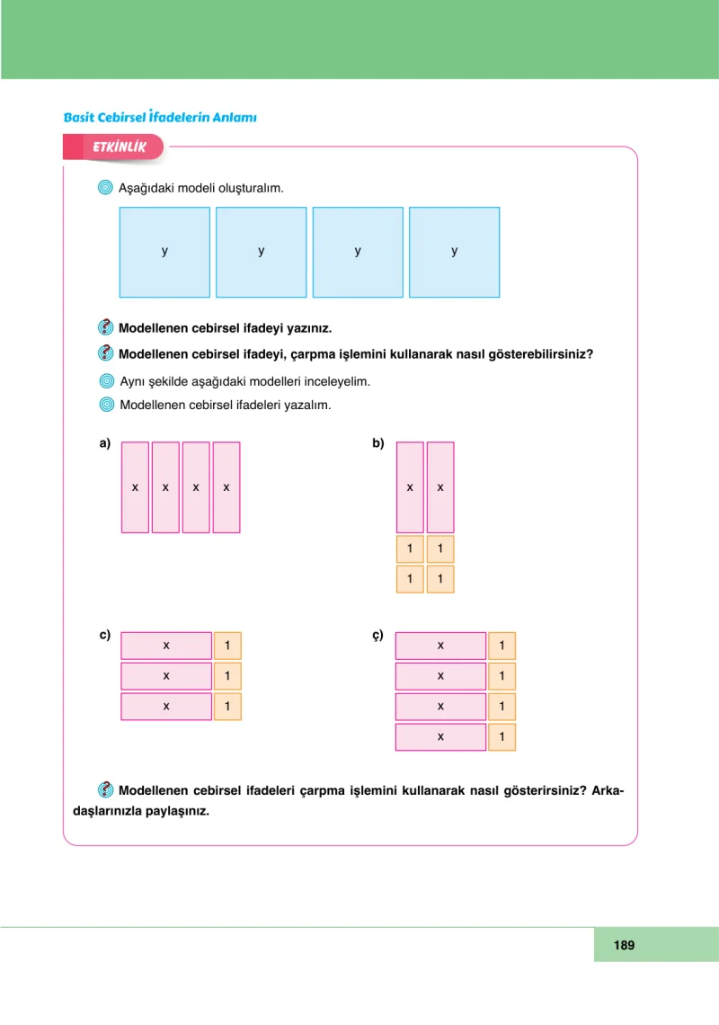 6. Sınıf Matematik Ders Kitabı Cevapları Doğa Yayınları Sayfa 189