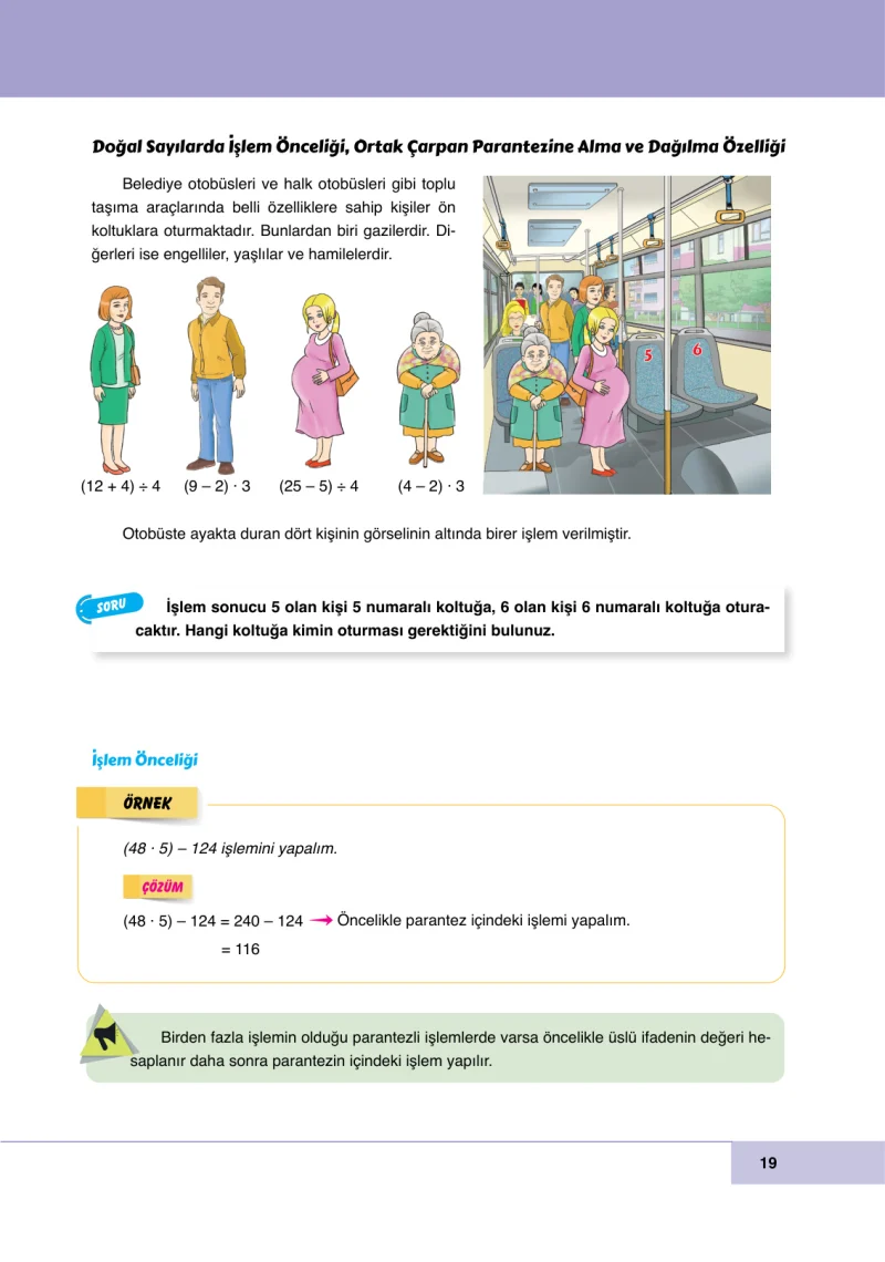6. Sınıf Matematik Ders Kitabı Cevapları Doğa Yayınları Sayfa 19
