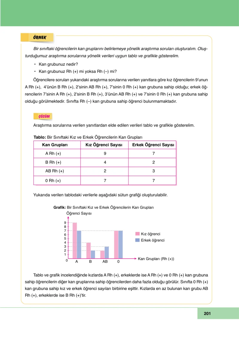 6. Sınıf Matematik Ders Kitabı Cevapları Doğa Yayınları Sayfa 201