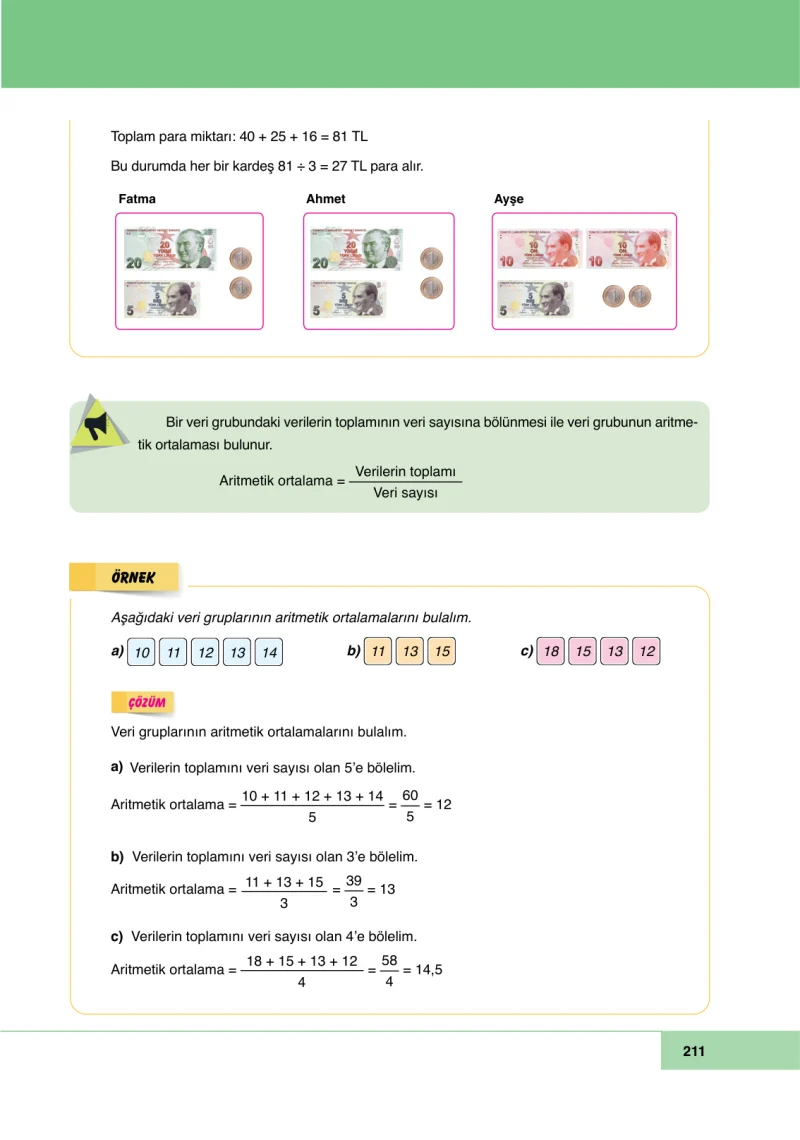 6. Sınıf Matematik Ders Kitabı Cevapları Doğa Yayınları Sayfa 211