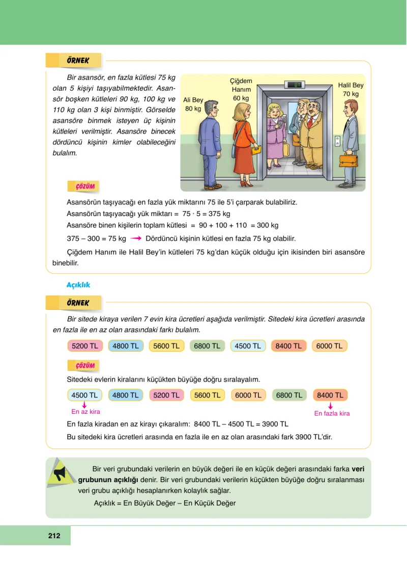 6. Sınıf Matematik Ders Kitabı Cevapları Doğa Yayınları Sayfa 212