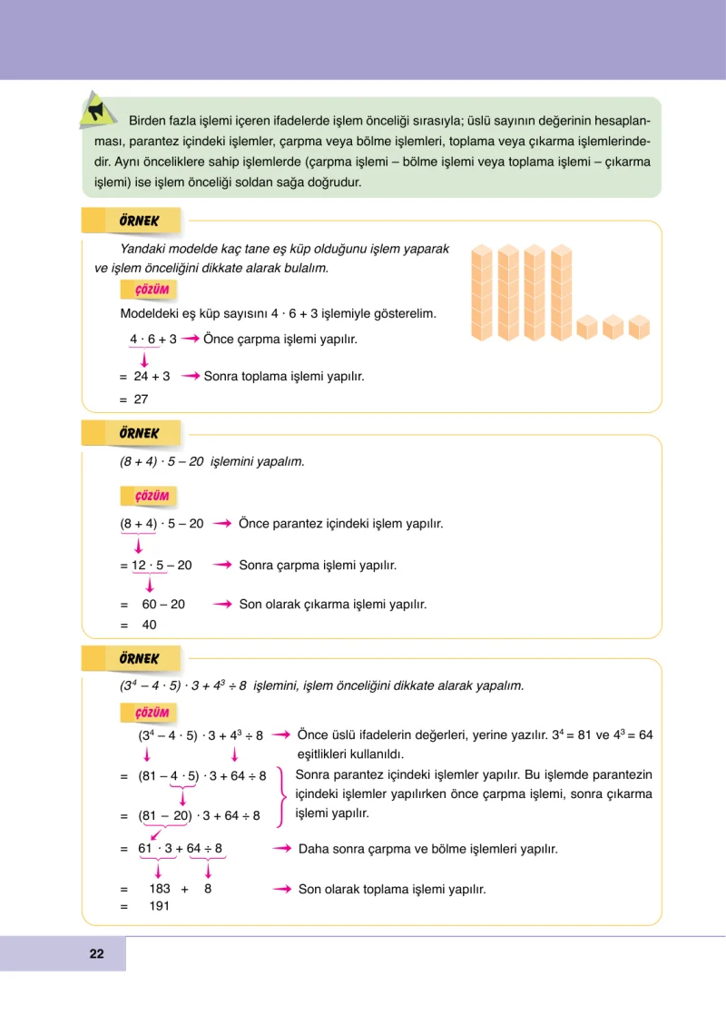 6. Sınıf Matematik Ders Kitabı Cevapları Doğa Yayınları Sayfa 22