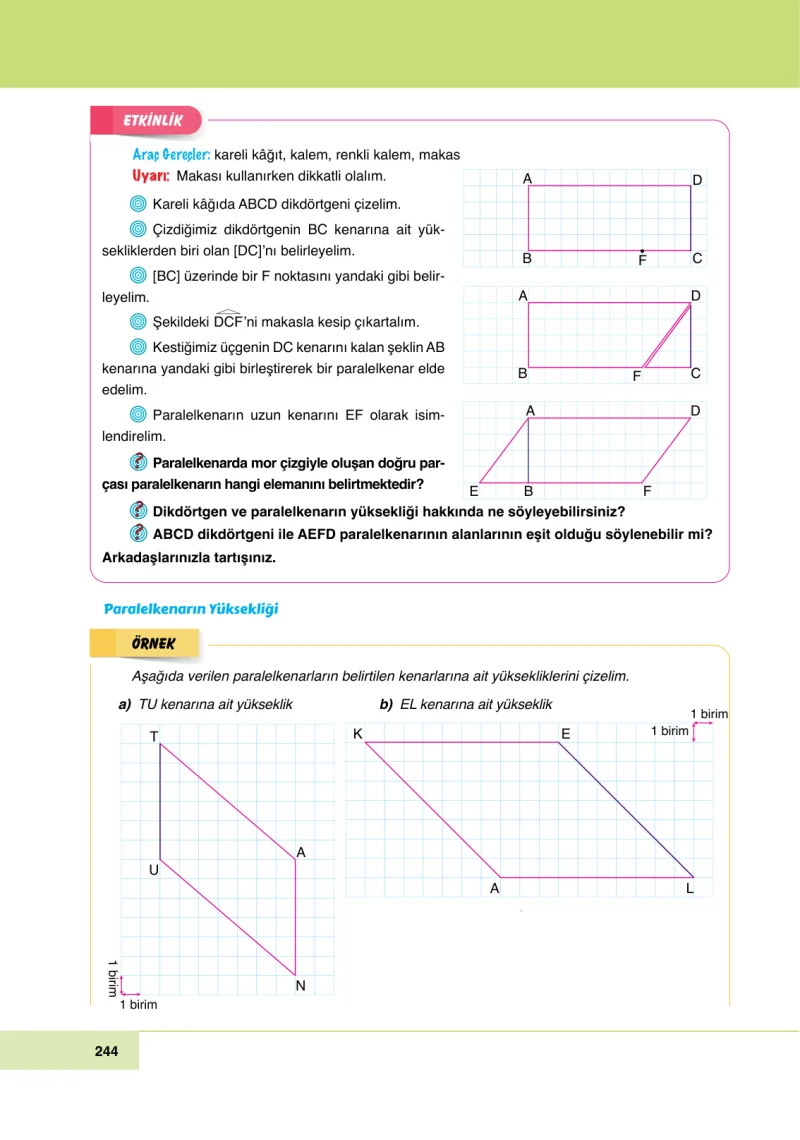 6. Sınıf Matematik Ders Kitabı Cevapları Doğa Yayınları Sayfa 244