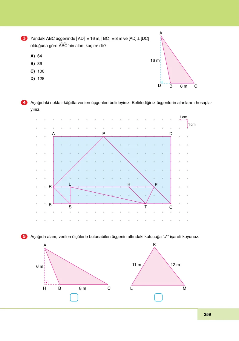 6. Sınıf Matematik Ders Kitabı Cevapları Doğa Yayınları Sayfa 259