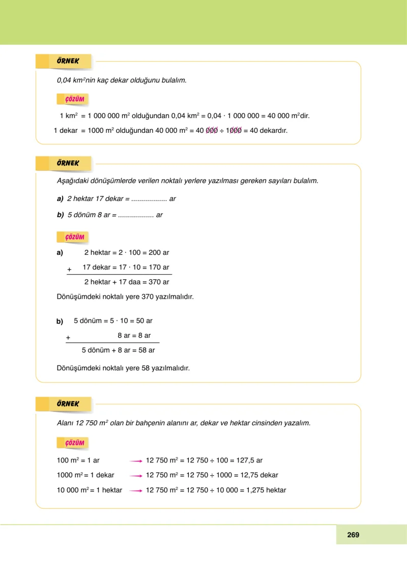6. Sınıf Matematik Ders Kitabı Cevapları Doğa Yayınları Sayfa 269