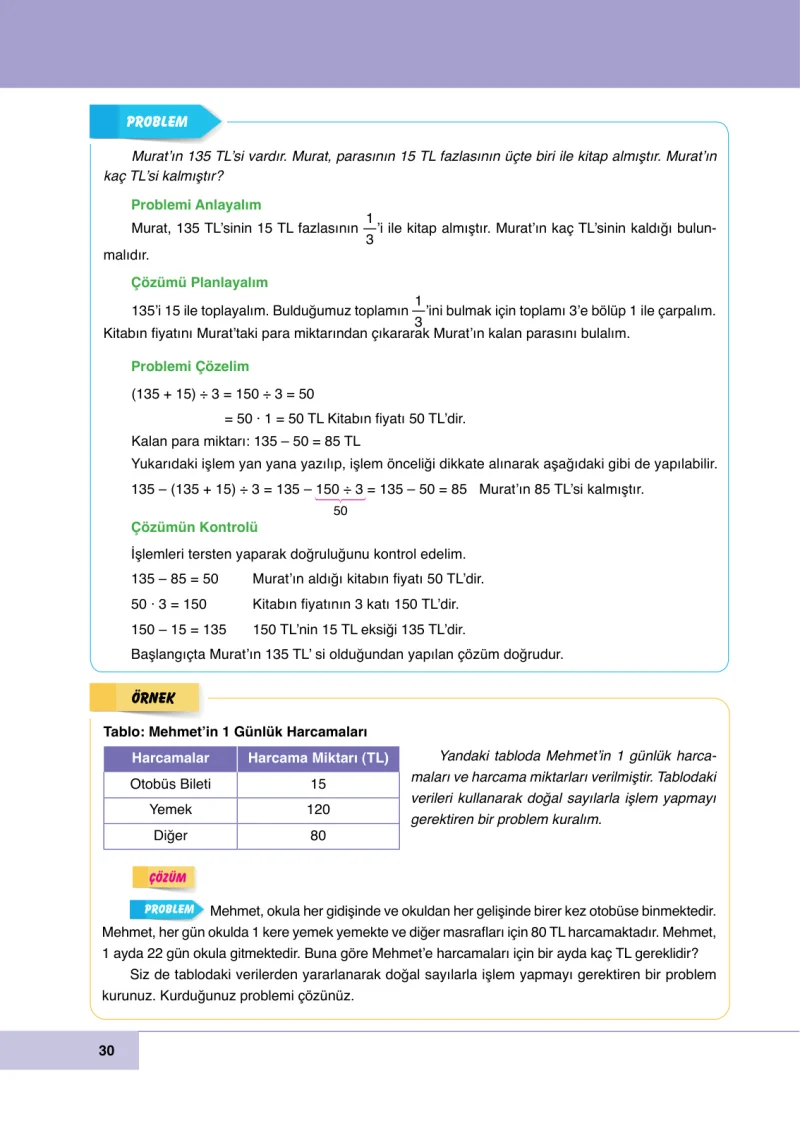 6. Sınıf Matematik Ders Kitabı Cevapları Doğa Yayınları Sayfa 30