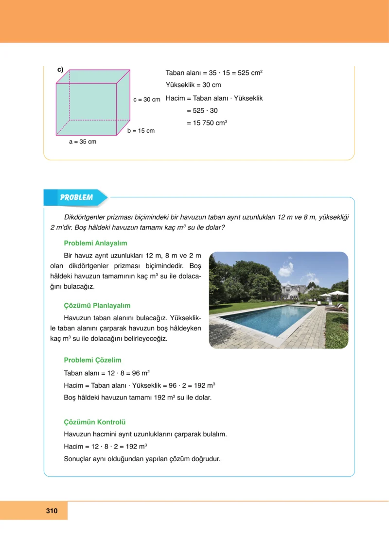 6. Sınıf Matematik Ders Kitabı Cevapları Doğa Yayınları Sayfa 310