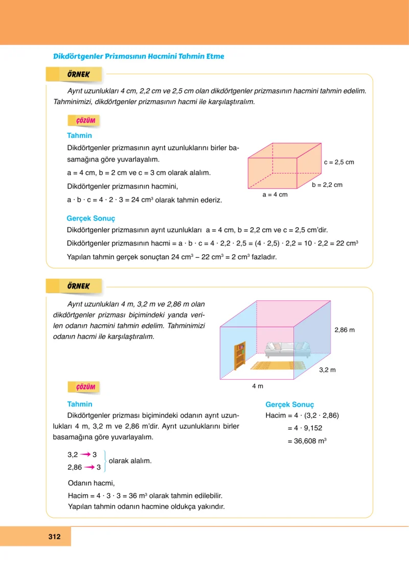 6. Sınıf Matematik Ders Kitabı Cevapları Doğa Yayınları Sayfa 312