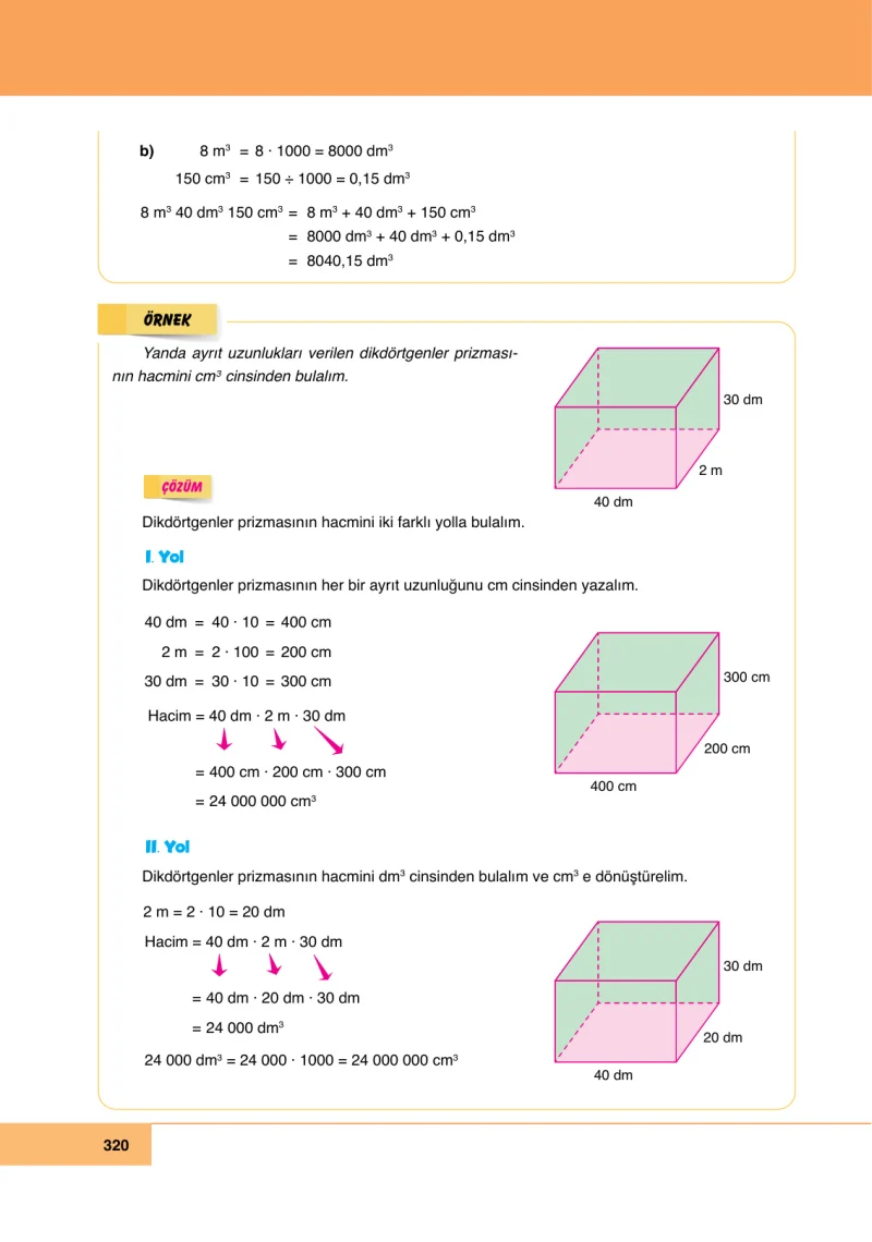 6. Sınıf Matematik Ders Kitabı Cevapları Doğa Yayınları Sayfa 320