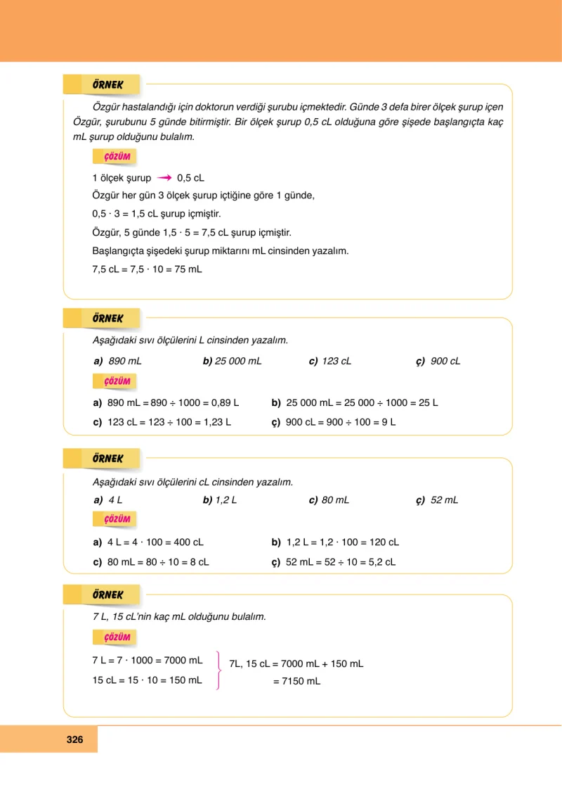 6. Sınıf Matematik Ders Kitabı Cevapları Doğa Yayınları Sayfa 326