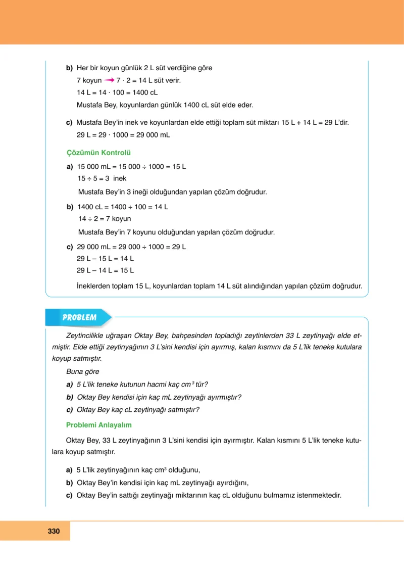 6. Sınıf Matematik Ders Kitabı Cevapları Doğa Yayınları Sayfa 330
