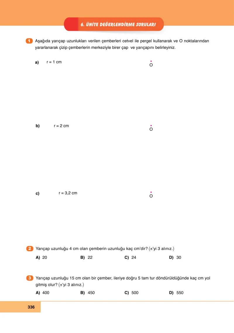 6. Sınıf Matematik Ders Kitabı Cevapları Doğa Yayınları Sayfa 336