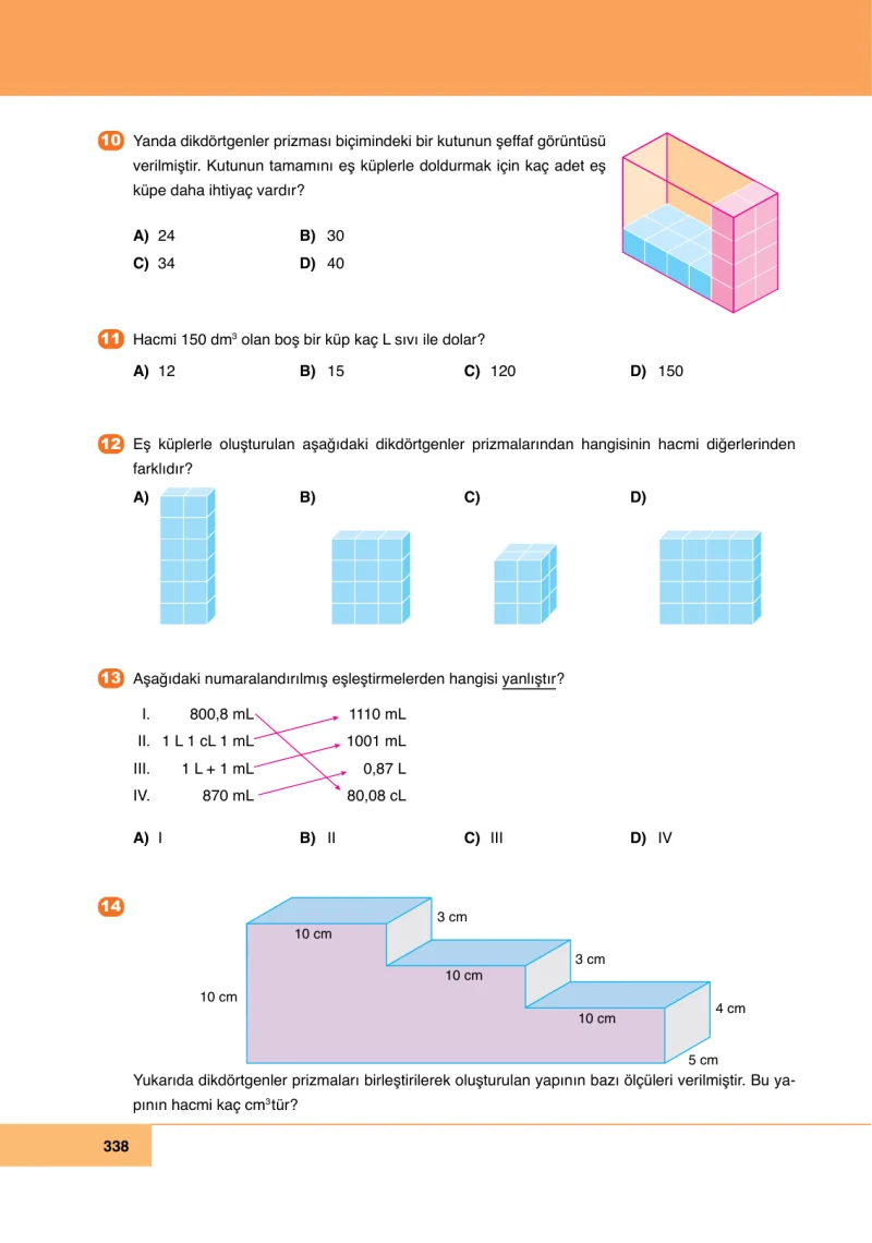 6. Sınıf Matematik Ders Kitabı Cevapları Doğa Yayınları Sayfa 338