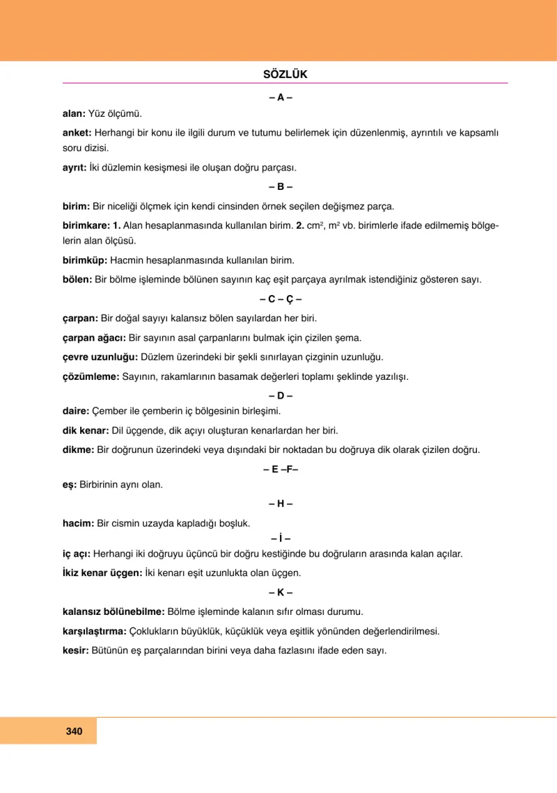 6. Sınıf Matematik Ders Kitabı Cevapları Doğa Yayınları Sayfa 340