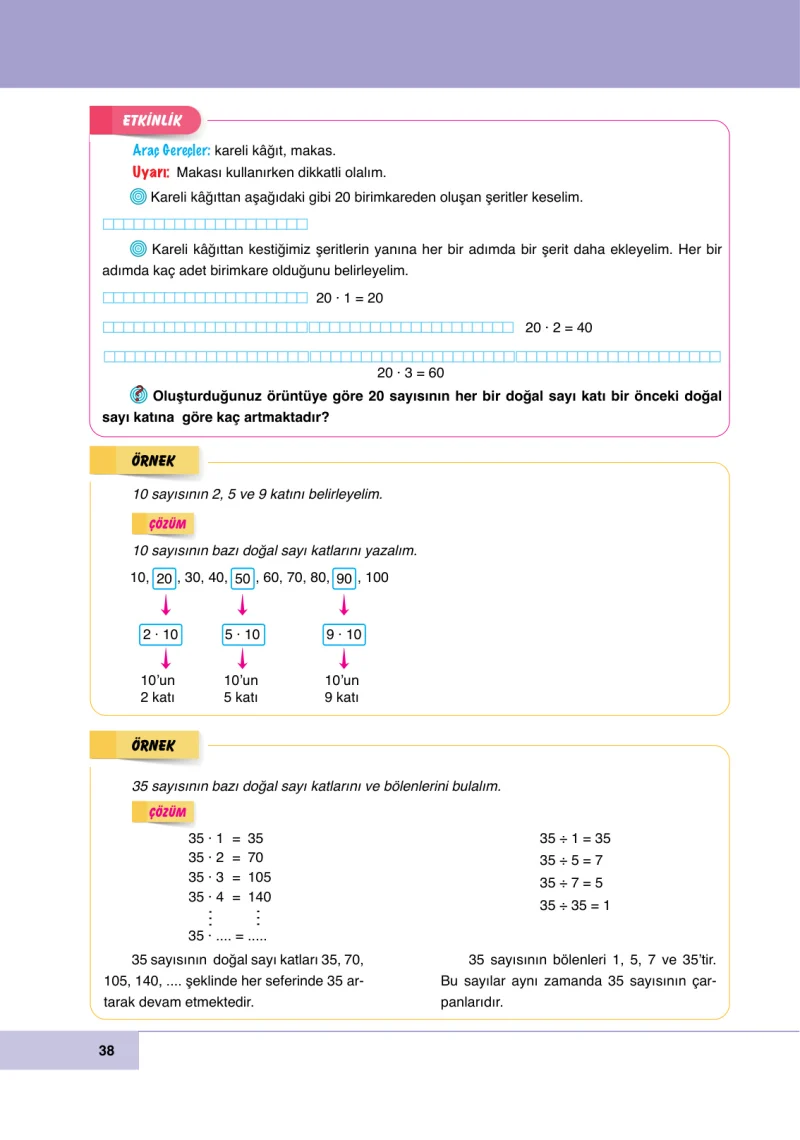 6. Sınıf Matematik Ders Kitabı Cevapları Doğa Yayınları Sayfa 38