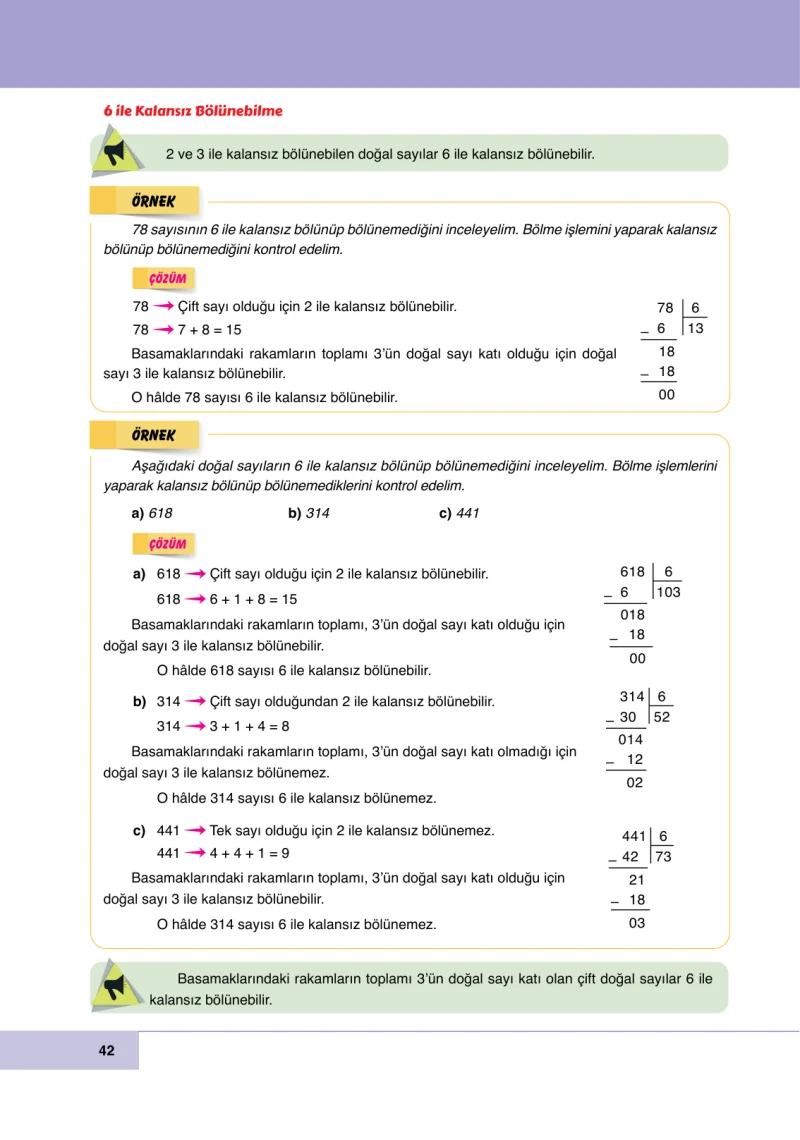 6. Sınıf Matematik Ders Kitabı Cevapları Doğa Yayınları Sayfa 42