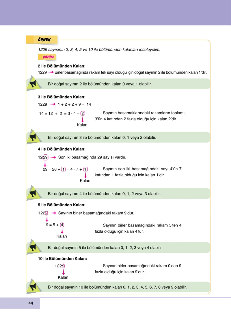 6. Sınıf Matematik Ders Kitabı Cevapları Doğa Yayınları Sayfa 44