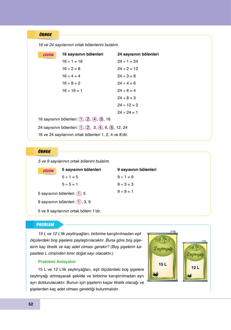 6. Sınıf Matematik Ders Kitabı Cevapları Doğa Yayınları Sayfa 52