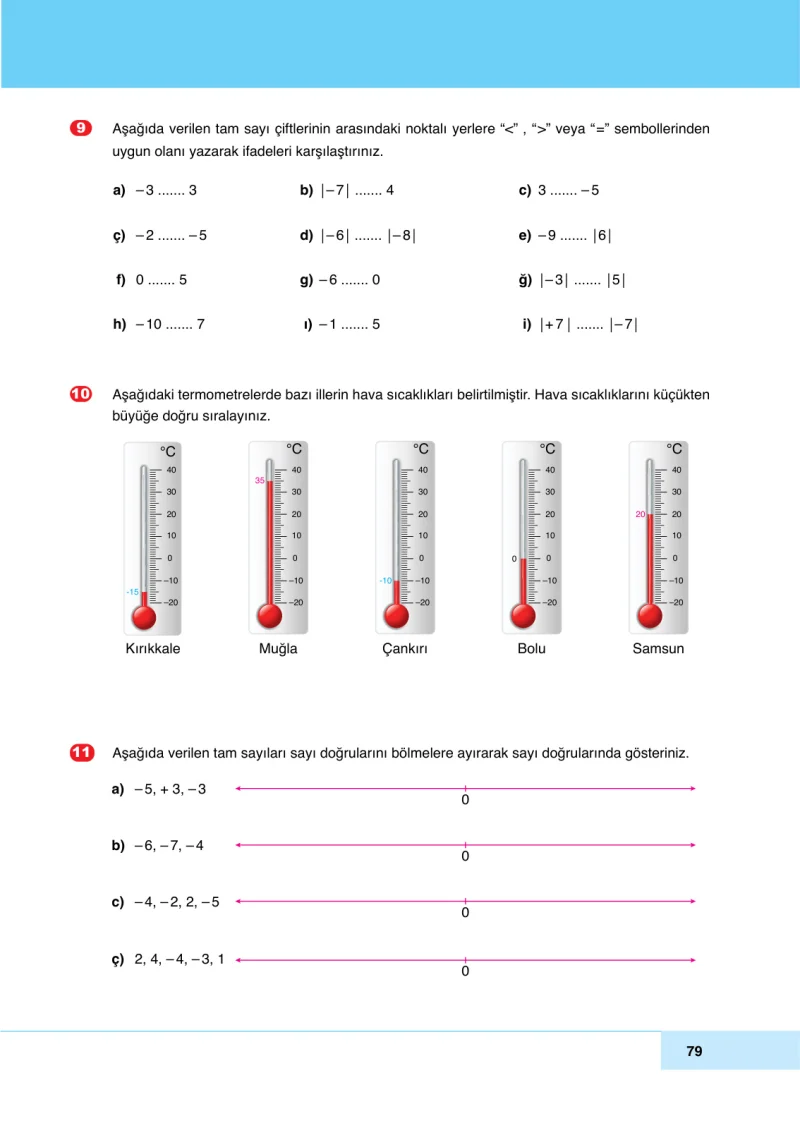 6. Sınıf Matematik Ders Kitabı Cevapları Doğa Yayınları Sayfa 79