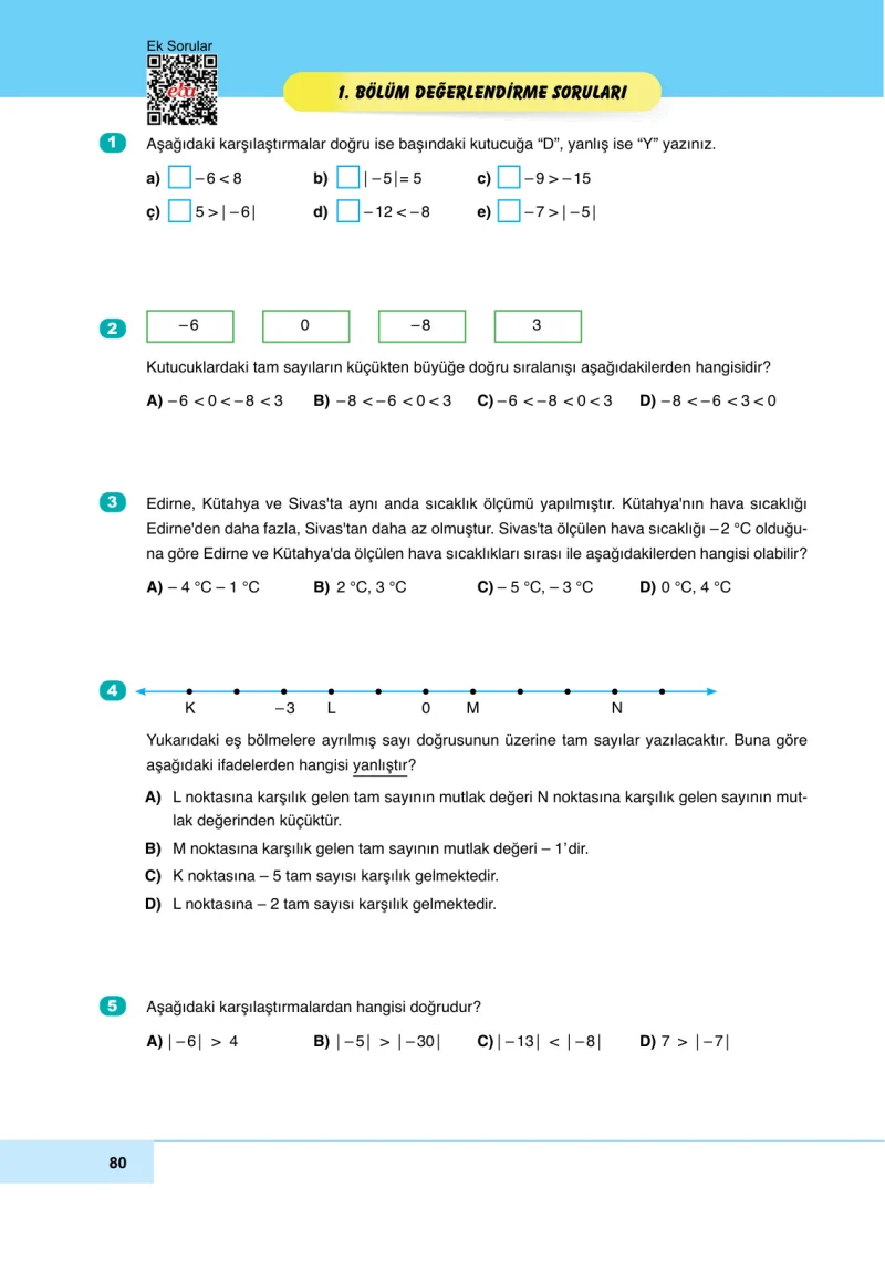 6. Sınıf Matematik Ders Kitabı Cevapları Doğa Yayınları Sayfa 80