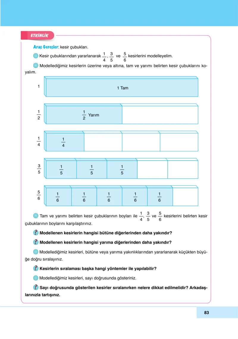 6. Sınıf Matematik Ders Kitabı Cevapları Doğa Yayınları Sayfa 83