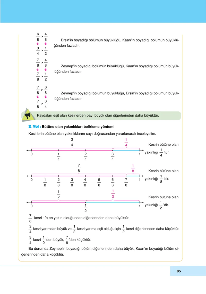 6. Sınıf Matematik Ders Kitabı Cevapları Doğa Yayınları Sayfa 85