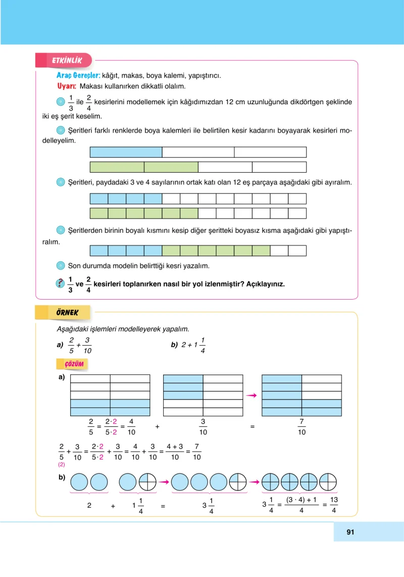 6. Sınıf Matematik Ders Kitabı Cevapları Doğa Yayınları Sayfa 91