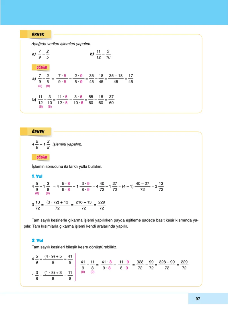 6. Sınıf Matematik Ders Kitabı Cevapları Doğa Yayınları Sayfa 97