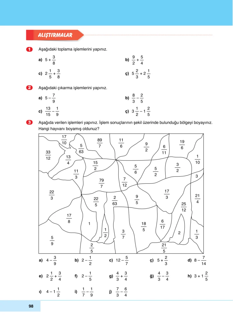 6. Sınıf Matematik Ders Kitabı Cevapları Doğa Yayınları Sayfa 98