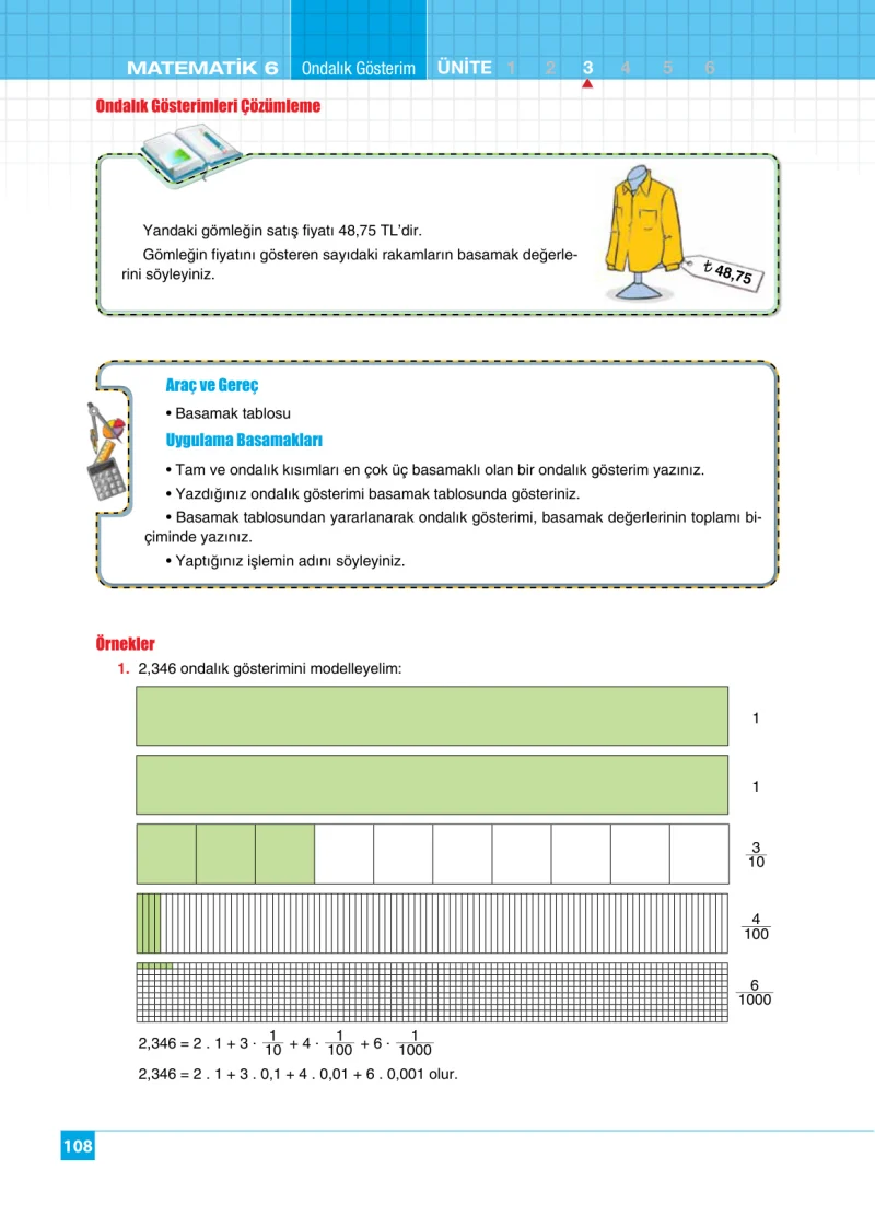 6. Sınıf Matematik Ders Kitabı Cevapları Koza Yayınları Sayfa 108